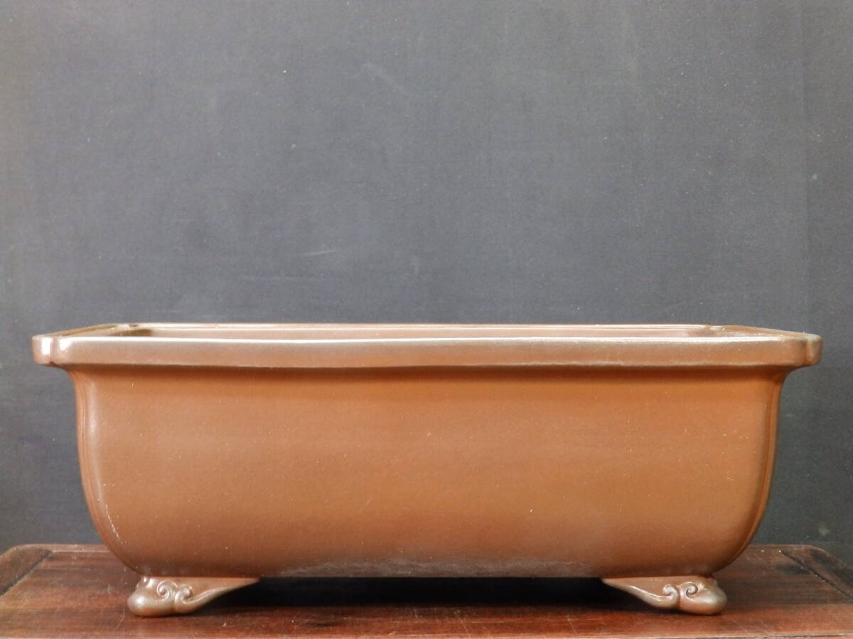 ★盆栽日和★　和鉢 【山秋】 外縁隅入雲足長方鉢　35.5㎝ _画像2