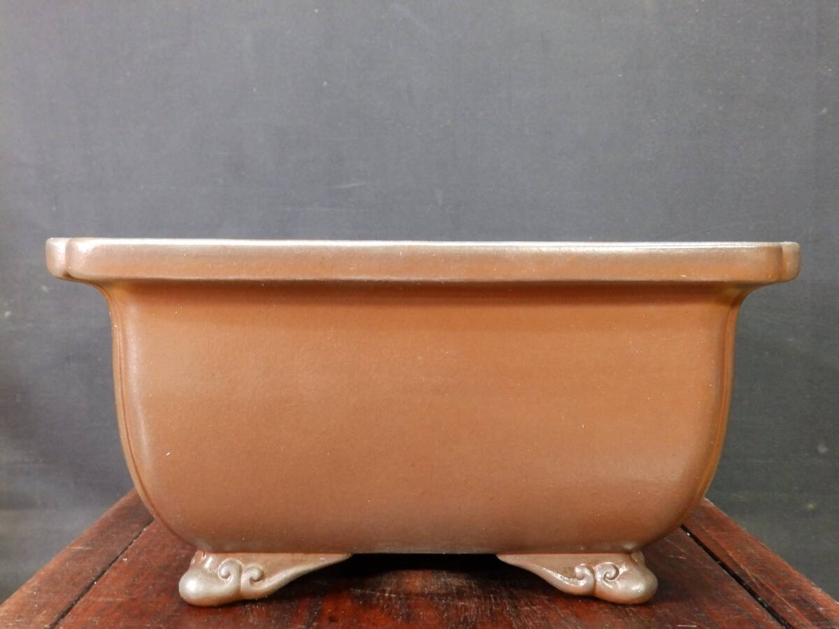 ★盆栽日和★　和鉢 【山秋】 外縁隅入雲足長方鉢　35.5㎝ _画像4