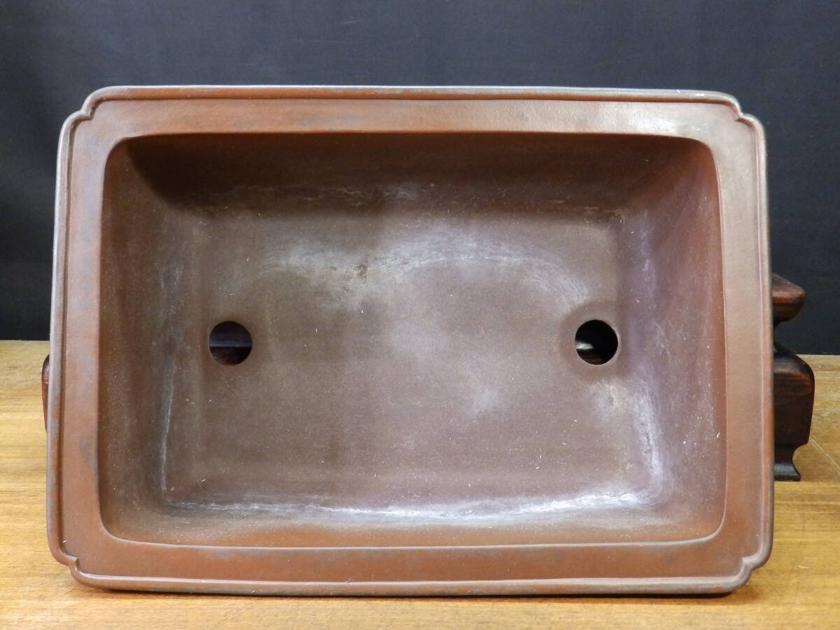 ★盆栽日和★　和鉢 【山秋】 外縁隅入雲足長方鉢　35.5㎝ _画像6