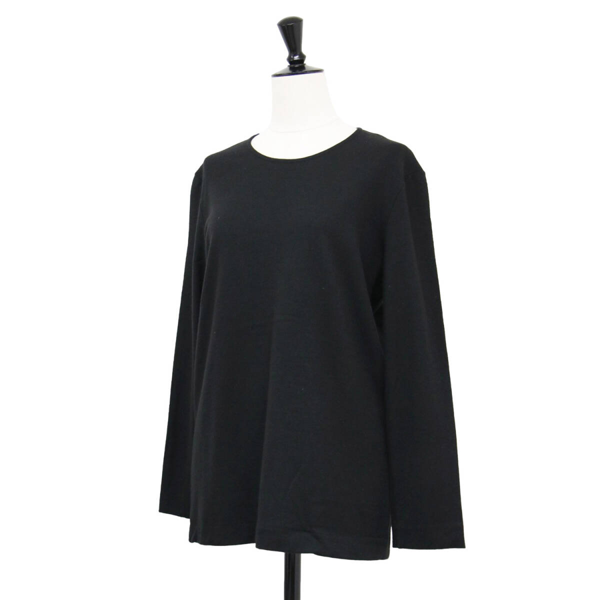 JIL SANDER Jill * Thunder cut and sewn черный чёрный размер :40(L) | шерсть джерси - трикотажный джемпер с длинным рукавом / футболка | тянуть over 