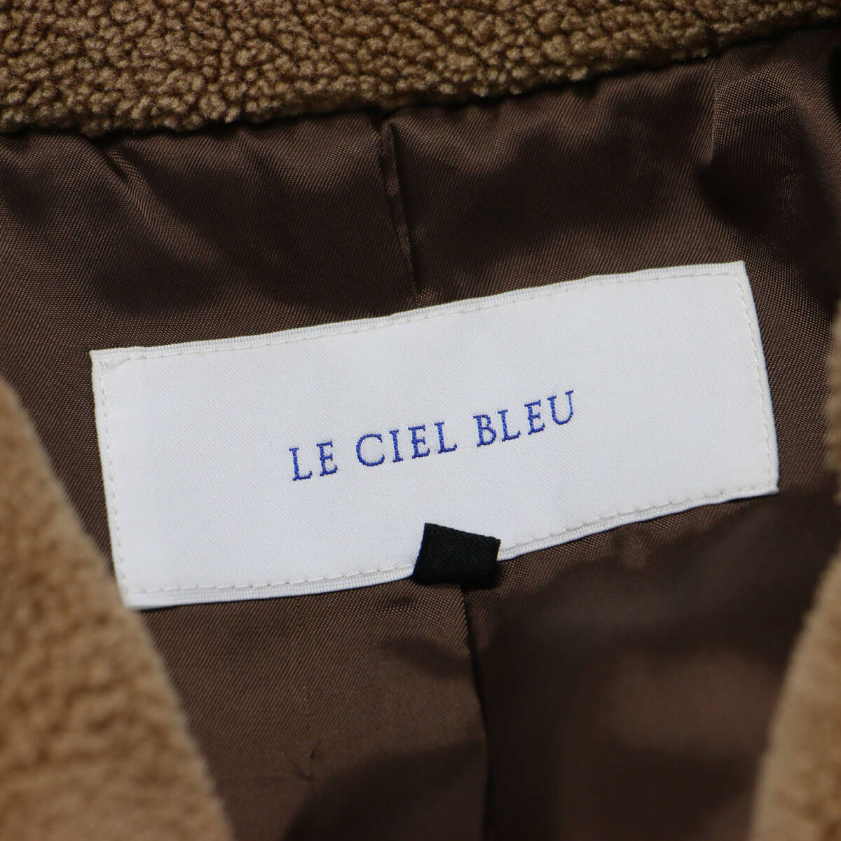 LE CIEL BLEU ルシェルブルー コート キャメル サイズ:36(S) | フェイク ムートン ビッグ コート | Faux Shearling Big Coat | ロング_画像4