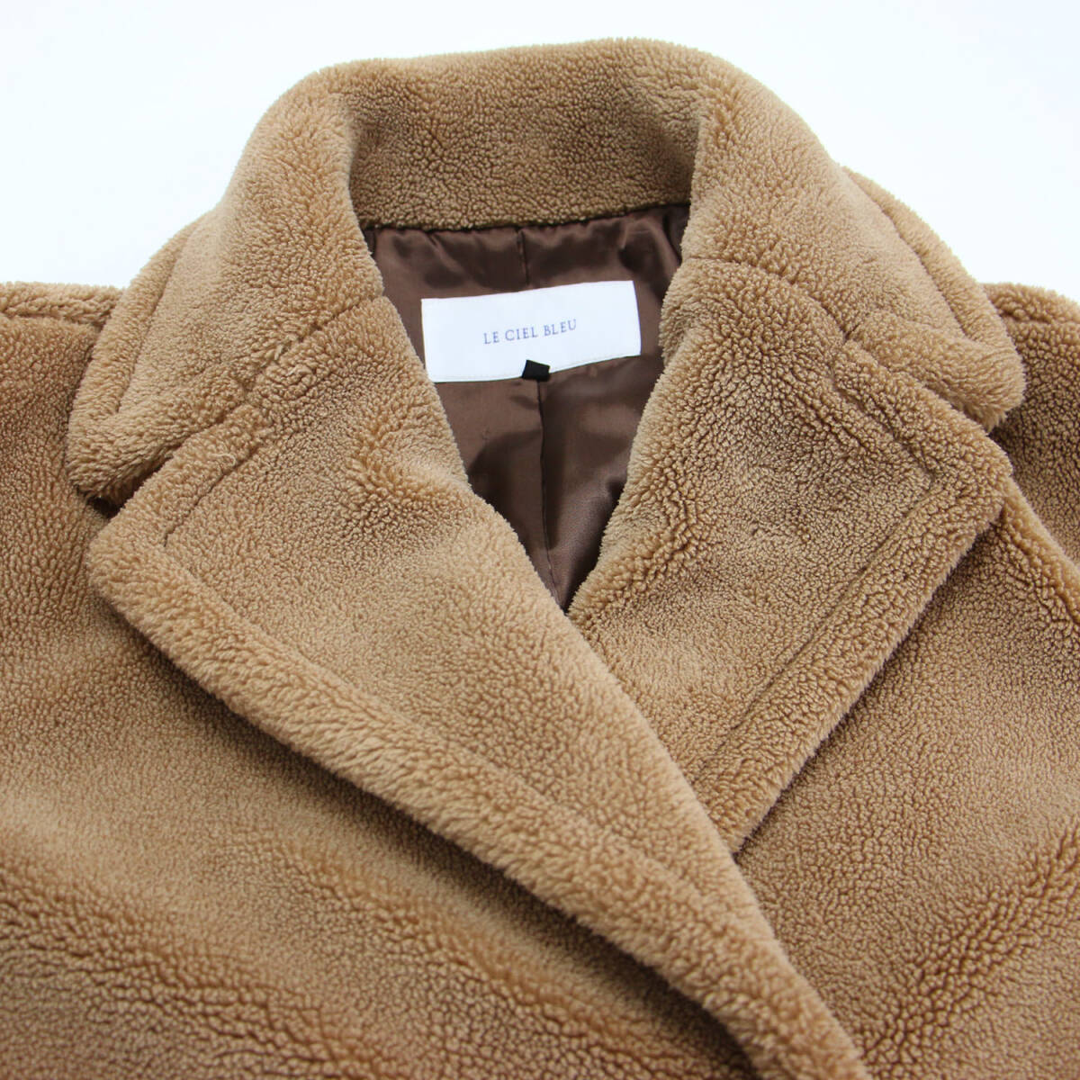 LE CIEL BLEU ルシェルブルー コート キャメル サイズ:36(S) | フェイク ムートン ビッグ コート | Faux Shearling Big Coat | ロング_画像5