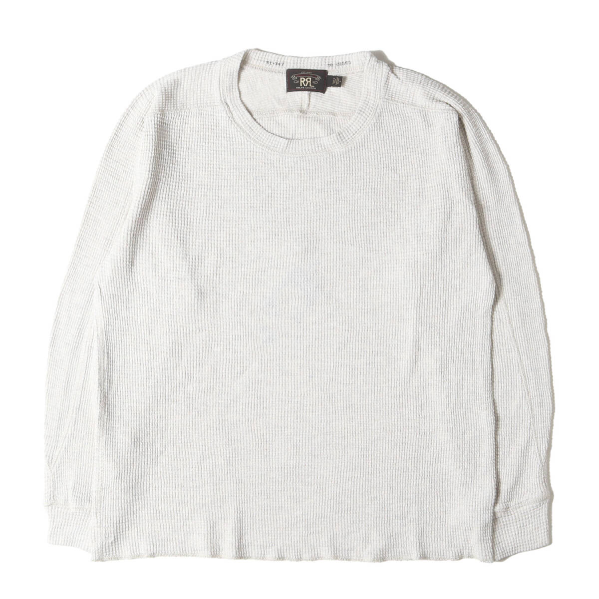 【美品】RRL ダブルアールエル Tシャツ オートミール サイズ:M | ウォッシュ加工 クルーネック ワッフル サーマル ロングスリーブ Tシャツ