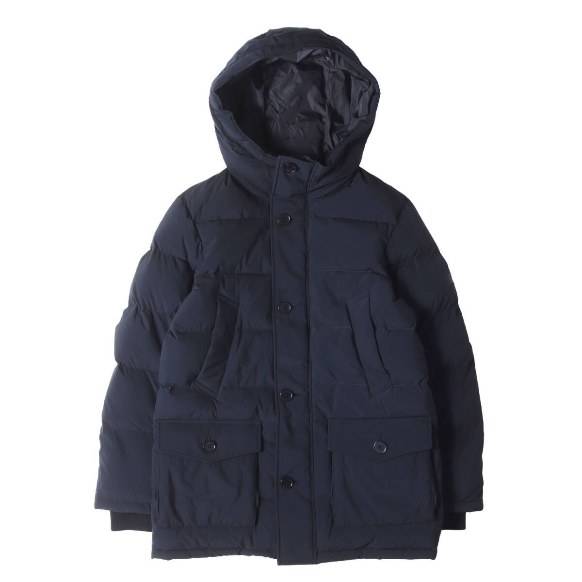 MACKINTOSH PHILOSOPHY マッキントッシュ フィロソフィー ジャケット ネイビー 40 | ストレッチナイロン フード付き ダウンジャケット_画像1