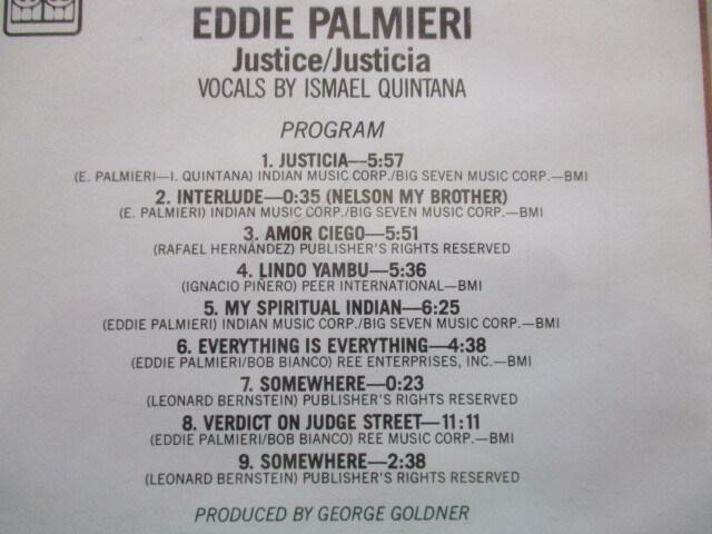  EDDIE PALMIERI エディ・パルミエリ /JUSTICIA ※ismael quintana_画像3