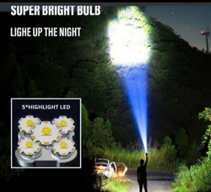 懐中電灯 5LEDハンディライト 高輝度 4200ルメーン COB搭載 USB充電式 防水機能 ブラック 新品！送料無料_画像8