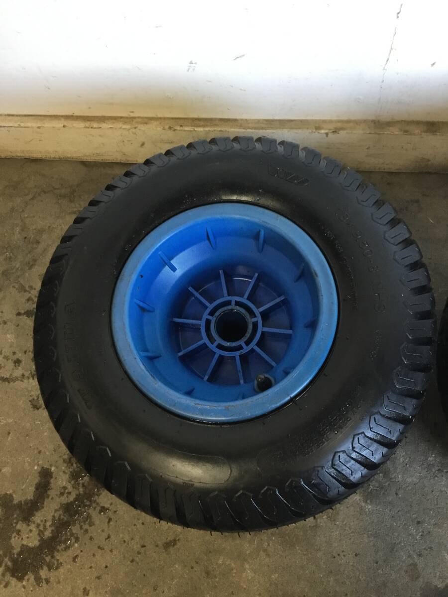 △ q 岐阜発/ 樹脂製ホイール付きタイヤ2本セット/ 18×9.50-8/ 農業機械/ タイヤ/ 現状品/ 管01u/ R7.10/23 △_画像3