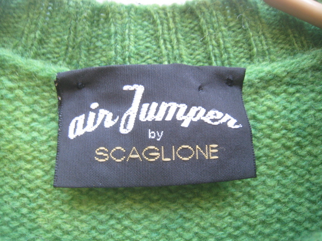 美品イタリア製!!スカリオーネ SCAGLIONE*クルーネック ウールニットセーター S 実寸M 緑 グリーン_画像4