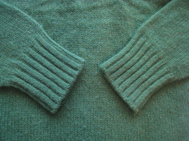 美品イタリア製!!スカリオーネ SCAGLIONE*クルーネック ウールニットセーター S 実寸M 緑 グリーン_画像5