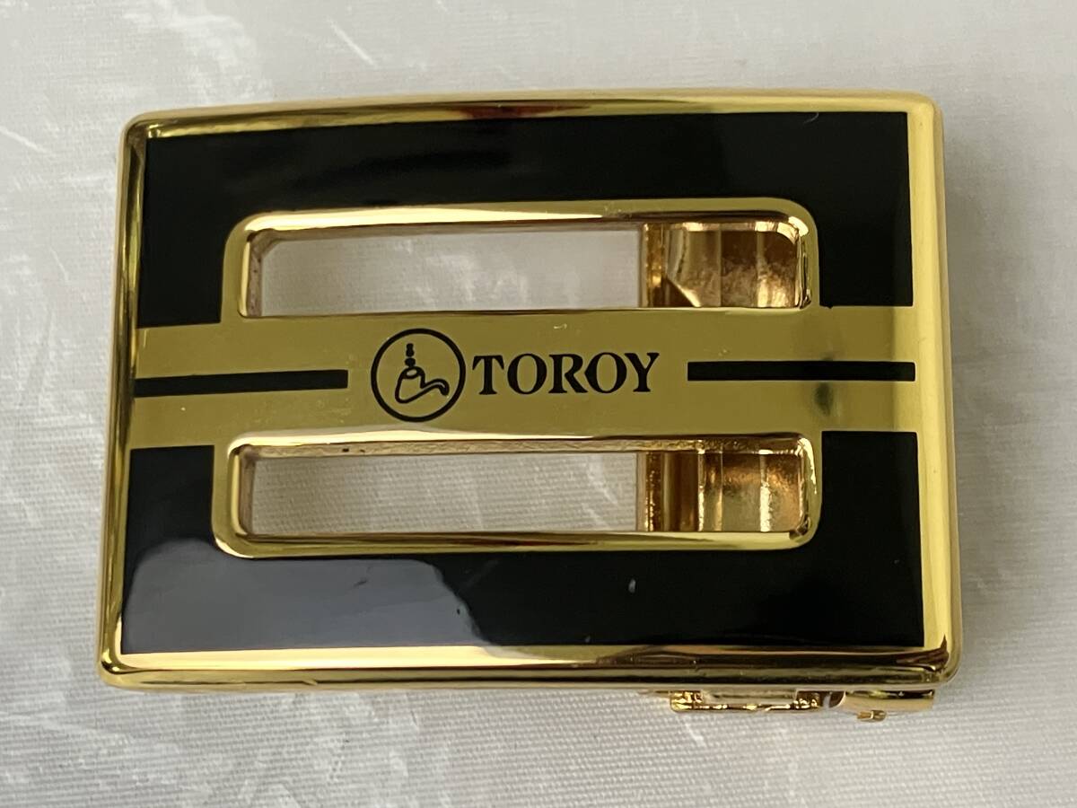 TOROY トロイ ベルト バックル 金/黒 ゴールド/ブラック レトロ 昭和_画像1