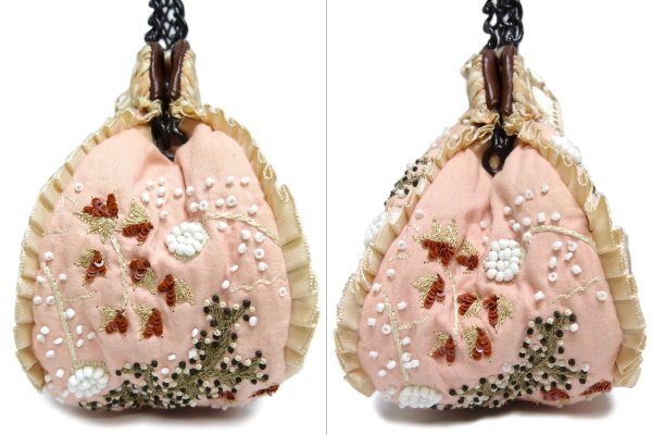JAMIN PUECH ジャマン ピュエッシュ ハンドバッグ パーティーバッグ ビーズ 刺繍 ピンク H.P.FRANCE BIJOUX ☆_画像5