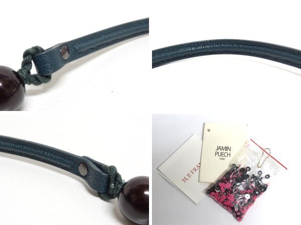 JAMIN PUECH ジャマン ピュエッシュ がま口 ハンドバッグ パーティーバッグ ビーズ スパンコール 水色×ピング H.P.FRANCE BIJOUX ☆_画像8