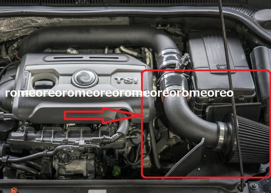 特価 VW ゴルフ 6 MK6 GTI 2010～2013 断熱版付き 2.0TSI ターボ エアクリーナー エアインテーク アルミ パイピング ショート_画像2