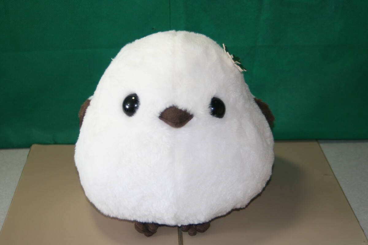 ふくふくシマエナガ 冬色びより 紫しまゑ JB ぬいぐるみ 約24cm×30cm 金の飾り 雪の結晶_画像2