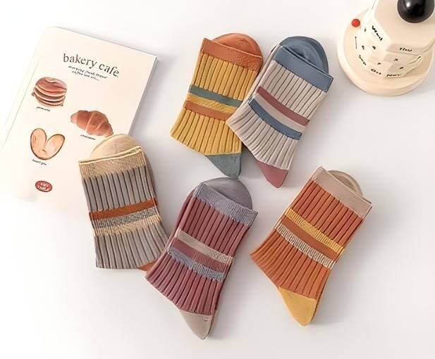 レディース 靴下 可愛い おしゃれ ソックス まとめ売り 5足セット ボーダー_画像2