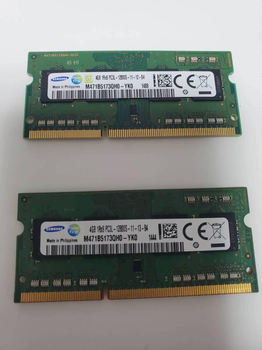 SAMSUNG 1Rx8 PC3L-12800S-11-13-B4 4GB×2枚 計8GB　ノートパソコン メモリー_画像1