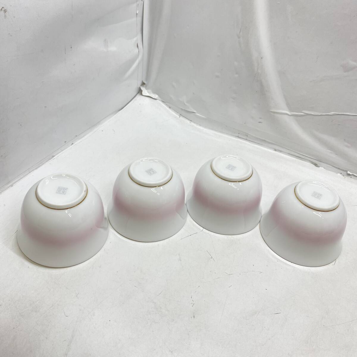 送料無料g43091 翠泉 万葉草花 茶菓揃 湯呑み4客 菓子皿 ×5枚 和食器 未使用品_画像4