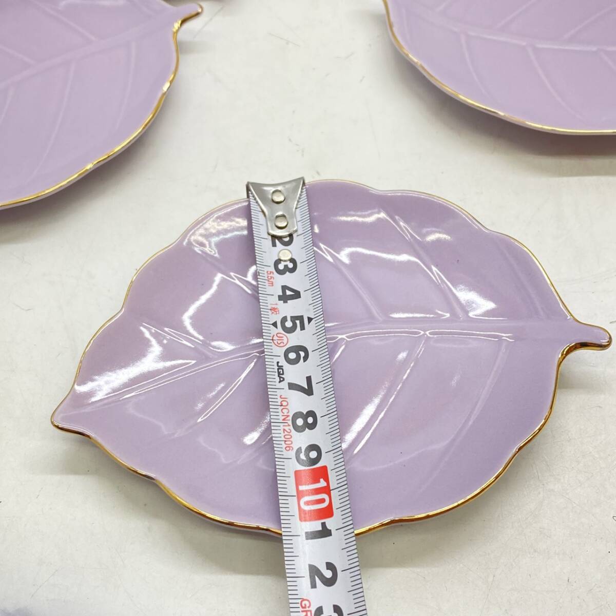 送料無料g43091 翠泉 万葉草花 茶菓揃 湯呑み4客 菓子皿 ×5枚 和食器 未使用品_画像9