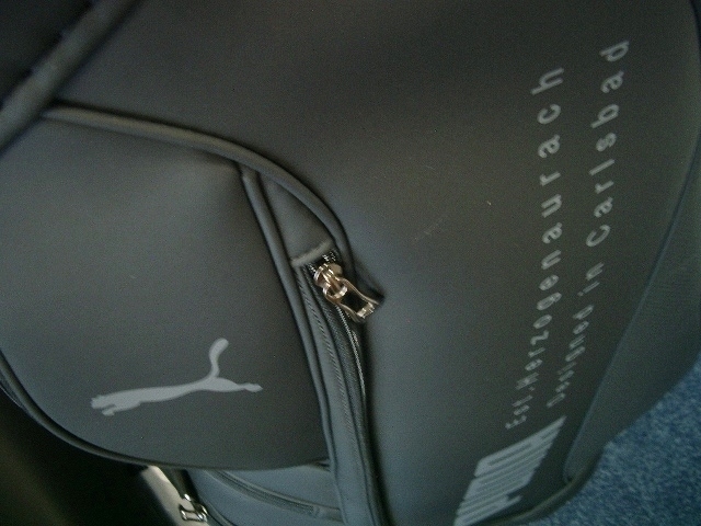 未使用 PUMA プーマ スポーツ・モデル プリント柄 合皮レザー マット系 黒シルバー ゴルフバッグ_画像5