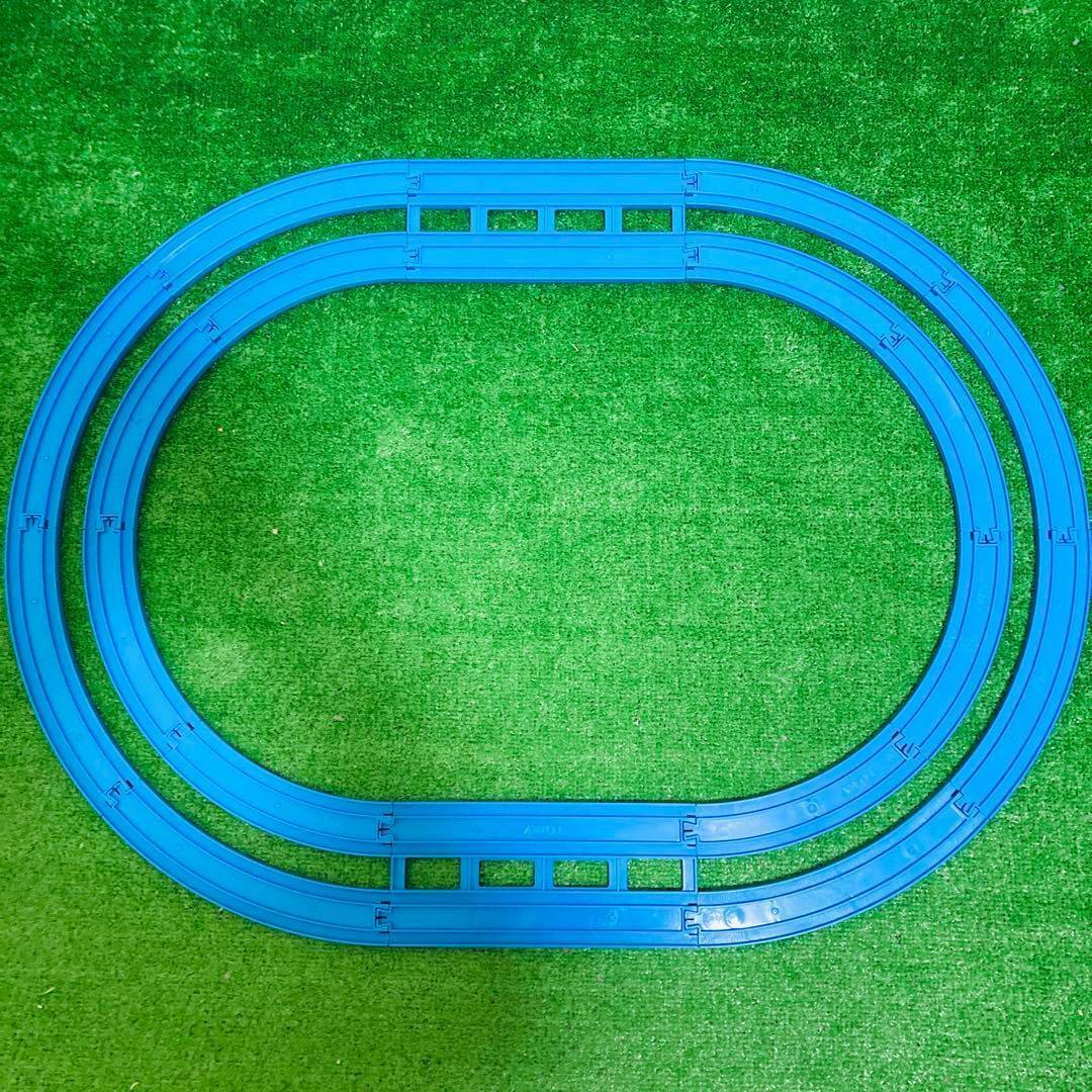 送料無料 プラレール 洗浄済み 複線オーバル2 レイアウト コース セット 匿名配送 複線曲線レール 複線直線レール 曲線レール_画像2