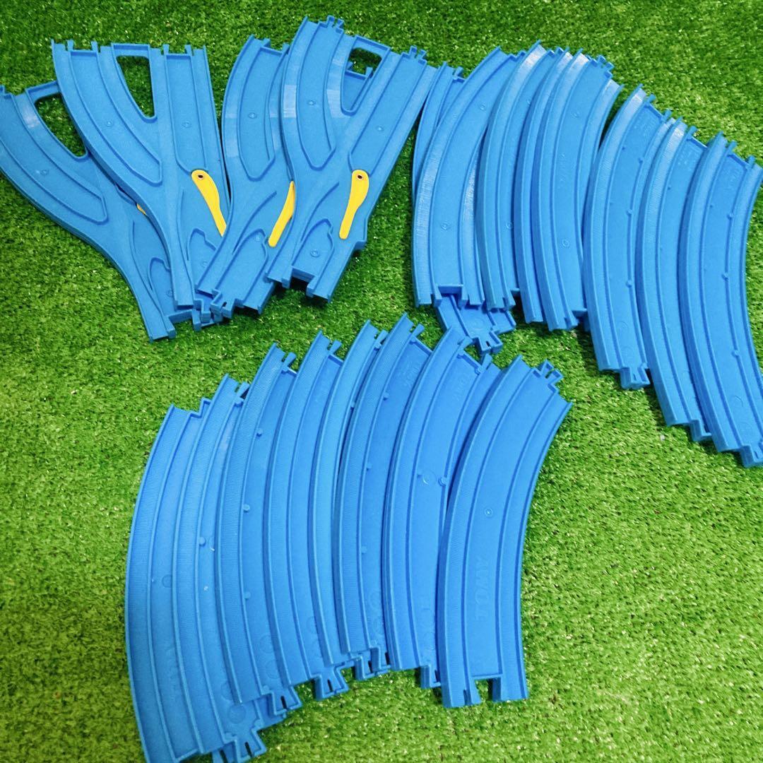 送料無料 プラレール 洗浄済み 複単オーバル2 レイアウト コース セット 匿名配送 曲線レール 複線曲線レール_画像6