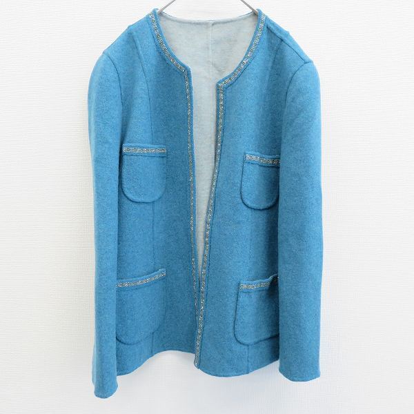 レリアン Leilian ロロピアーナ ジャケット ノーカラー ビーズ スタッズ [x977399]_画像1