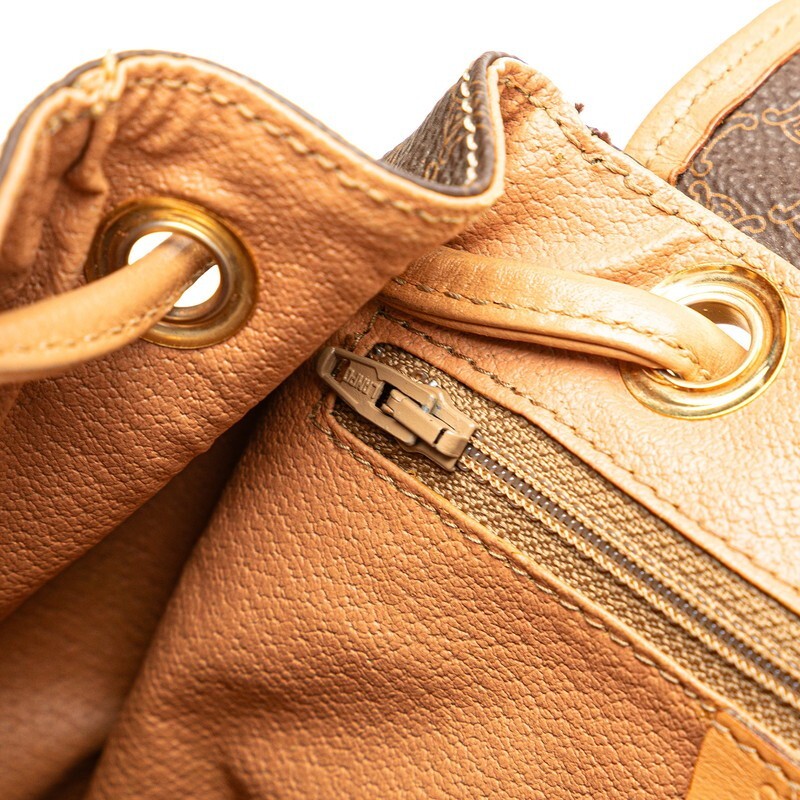 セリーヌ マカダム リュック バックパック ブラウン ベージュ PVC レザー レディース CELINE 【送料無料】【名谷店】_画像9