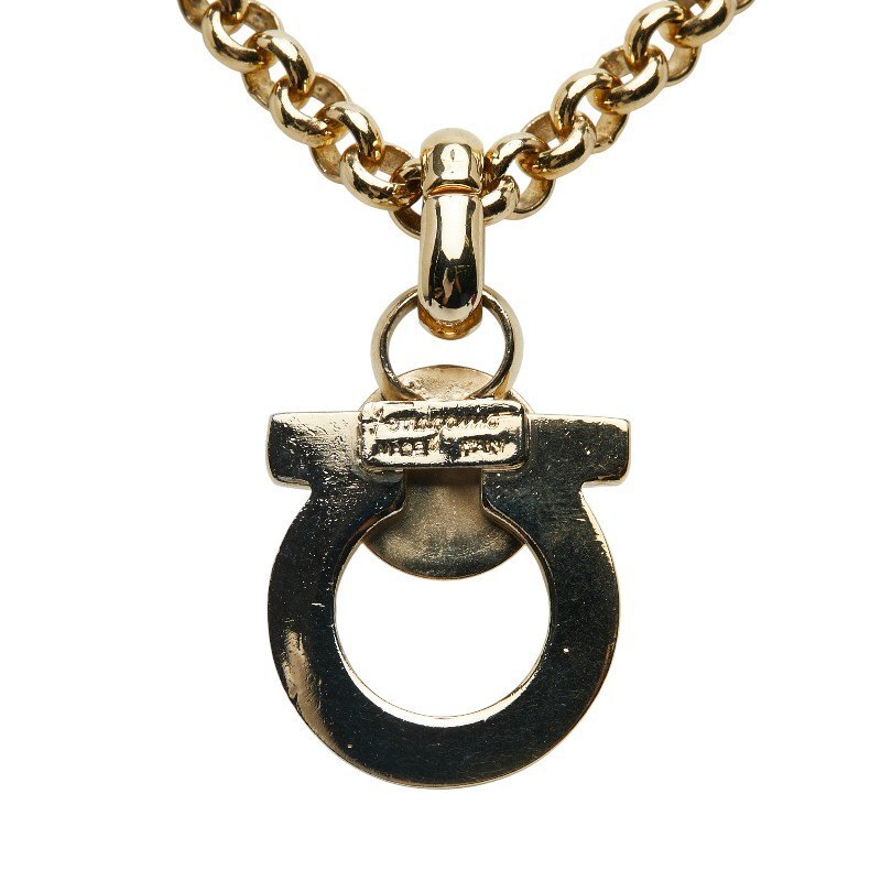  б/у Salvatore Ferragamo gun chi-ni колье Gold металлизированный A разряд поддельный жемчуг [ бесплатная доставка ][ запад бог магазин ]