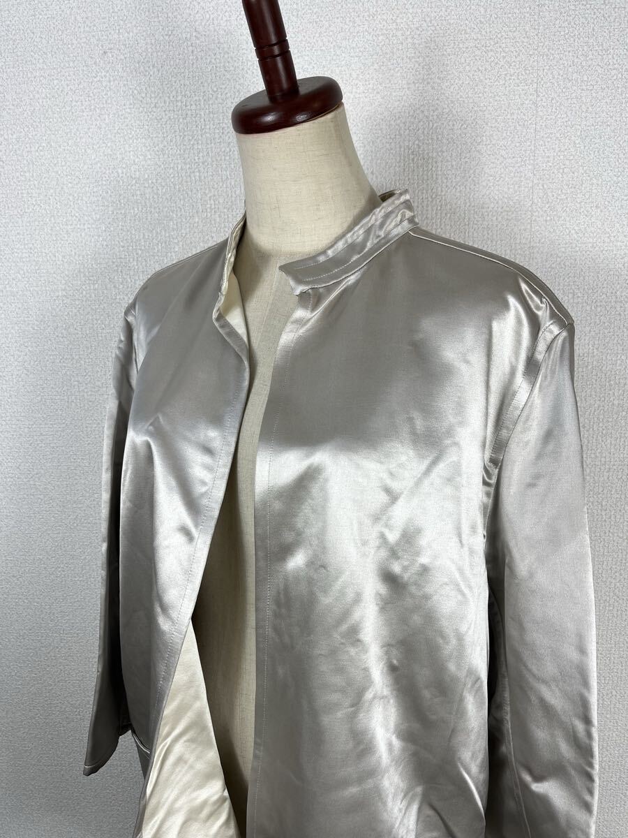 KARL LAGERFELD カールラガーフェルド　レディース　シルク混　シルバー　 スーツ セットアップ　上下　スカート　ジャケット_画像3