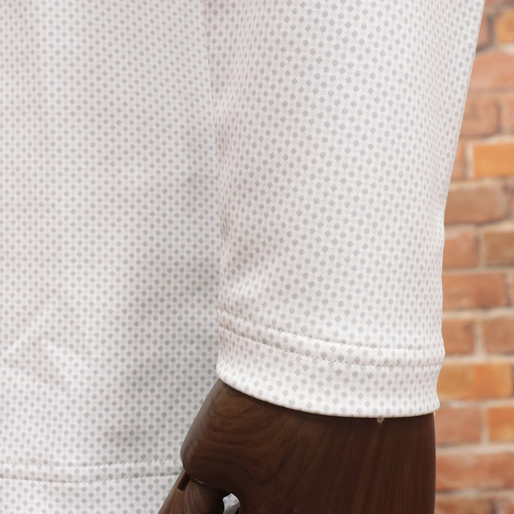 秋冬/ZOY/4(XXL)サイズ/長袖ハイネックTシャツ 071424012 日本製 マイクロドット 裏起毛 ゾーイ 新品/白×グレー/md366/_画像3