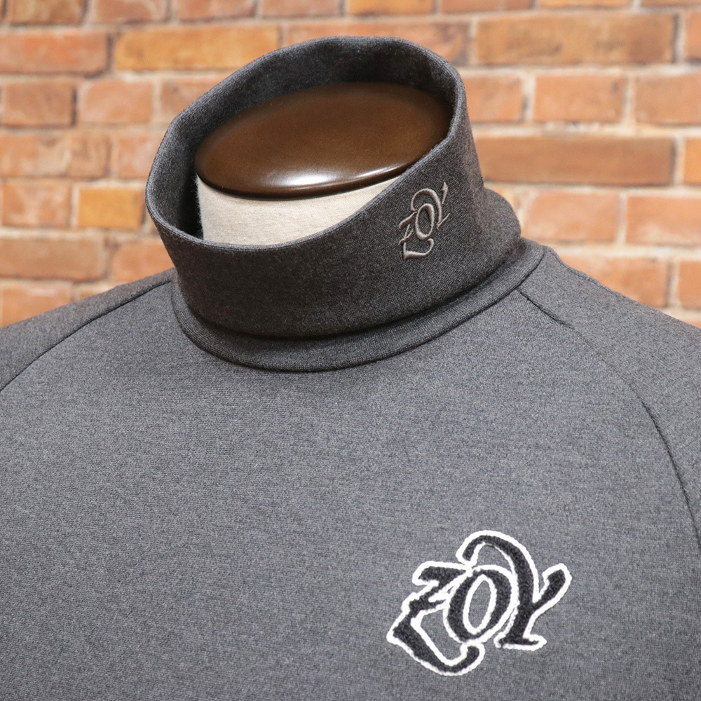 秋冬/ZOY/1(M)サイズ/長袖シャツ 071434019 日本製 DUALWARM モイストポンチ ハイネック ゴルフ ゾーイ 新品/グレー/md432/_画像2