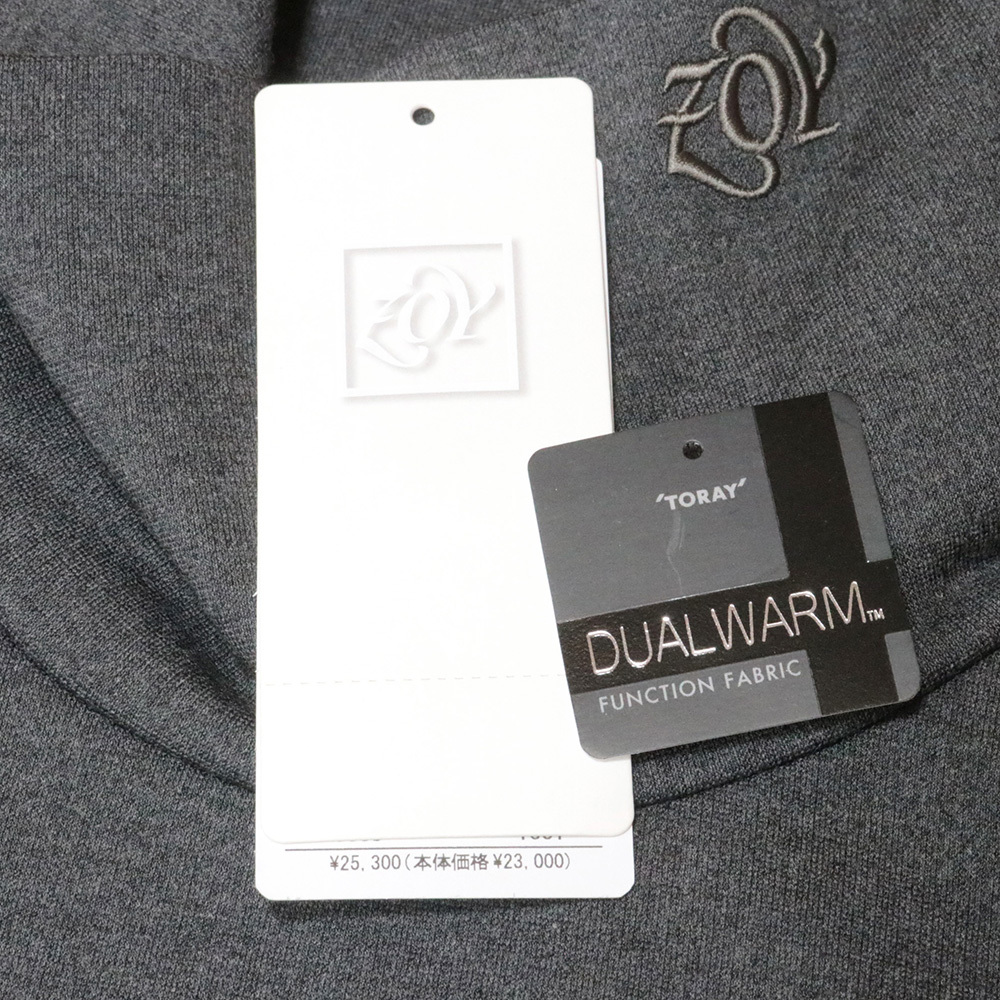 秋冬/ZOY/1(M)サイズ/長袖シャツ 071434019 日本製 DUALWARM モイストポンチ ハイネック ゴルフ ゾーイ 新品/グレー/md432/_画像6
