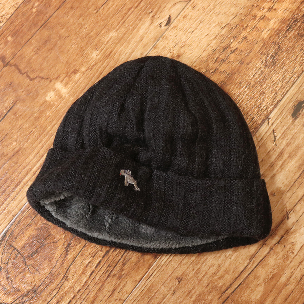 1円/Heal Creek/裏ボア ニットキャップ 003-59230 ニットワッチ ゴルフ 保温 防寒 メンズ ヒールクリーク 新品/黒/ブラック/mc203/_画像2