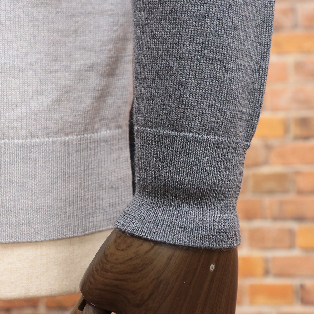 秋冬/ZOY/3(XL)サイズ/長袖ニット 071424712 ゼニアバルファ メリノウール ロゴ ゴルフ ゾーイ 新品/グレー/md436/_画像4