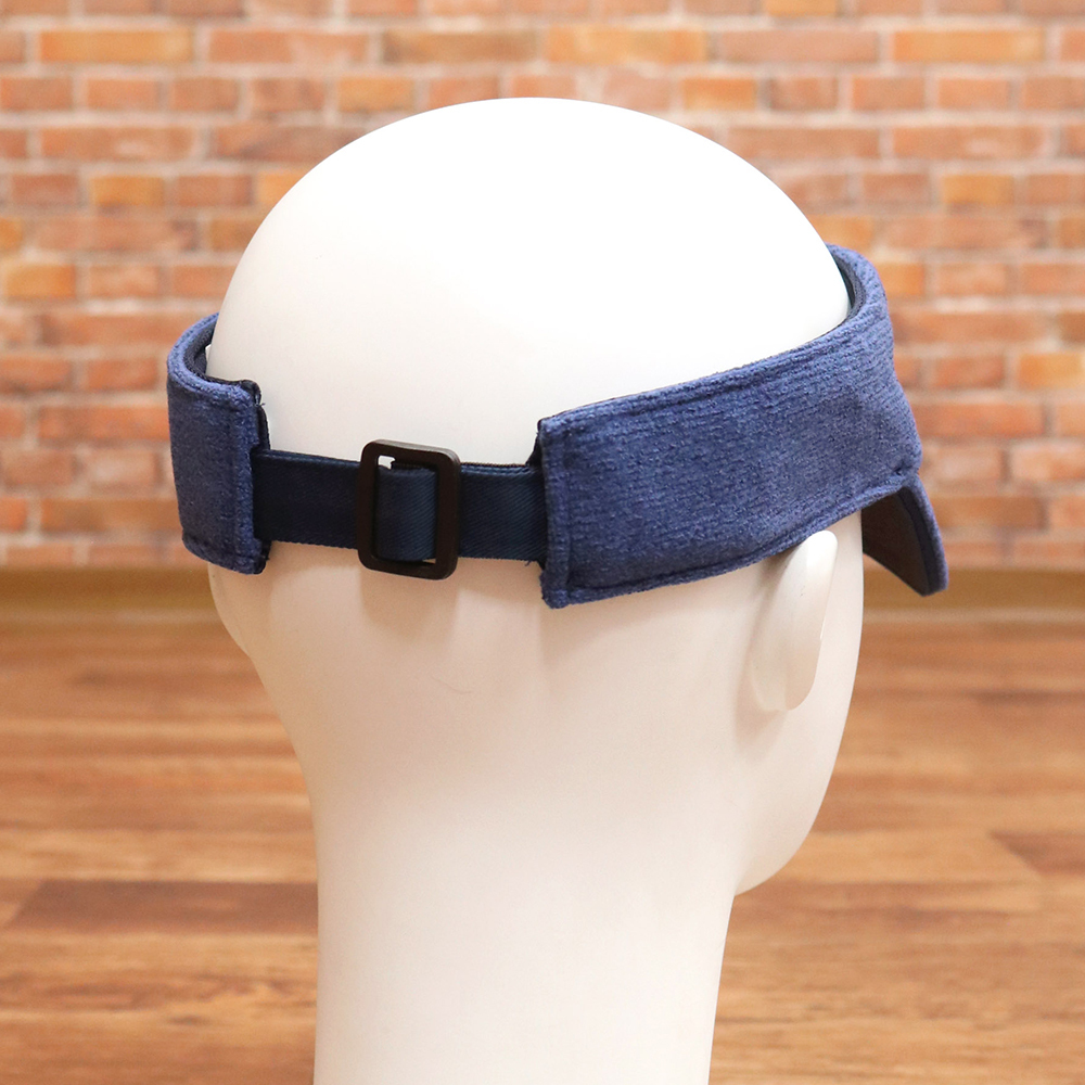 1円/Heal Creek/サンバイザー 003-59001 ロゴマーク サガラ刺繍 メランジフリース ゴルフ ヒールクリーク 新品/紺/ネイビー/ki234/_画像2