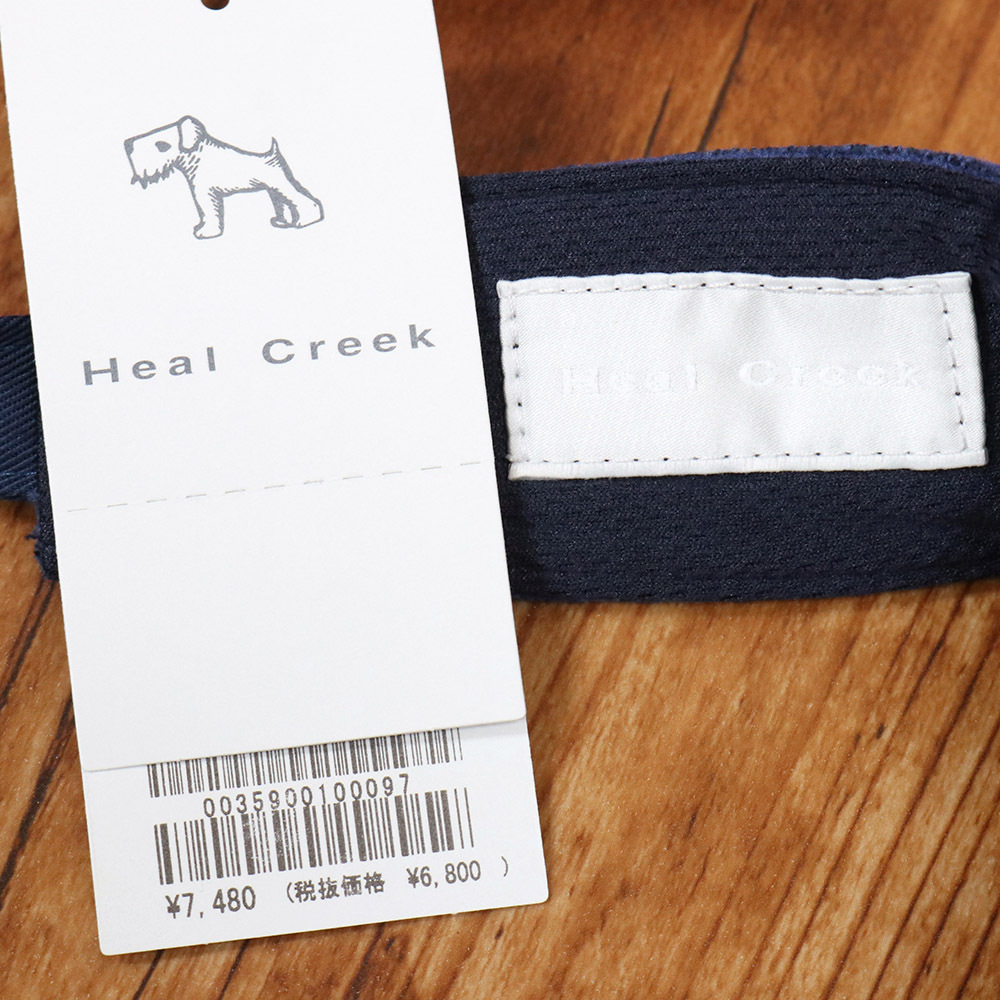 1円/Heal Creek/サンバイザー 003-59001 ロゴマーク サガラ刺繍 メランジフリース ゴルフ ヒールクリーク 新品/紺/ネイビー/ki234/_画像6