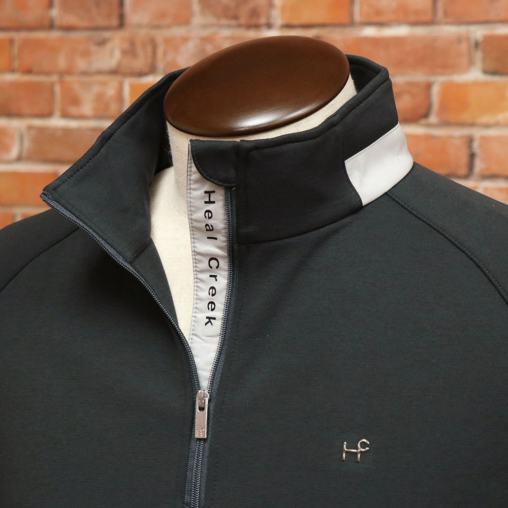 1円/秋冬/Heal Creek/50(L)サイズ/長袖ハーフジップシャツ 001-29011 日本製 ゴルフウェア ヒールクリーク 新品/チャコール/mc106/_画像2