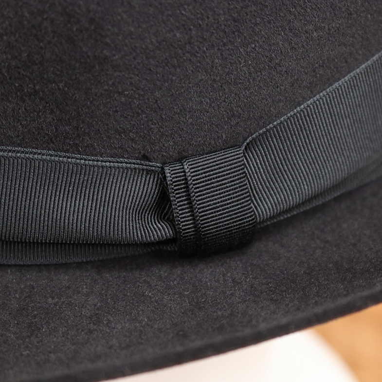 1円/Tesi × Rohw master product/L(60cm)/リボン 中折れ フェルトハット イタリア製 ウール 上質 帽子 新品/ダークグレー/jh277/_画像5