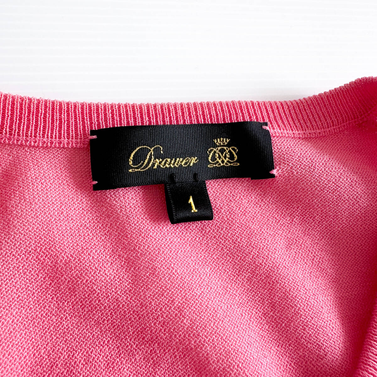 Drawer ドゥロワー / 18Gフリル クルーネック カーディガン ピンク_画像6