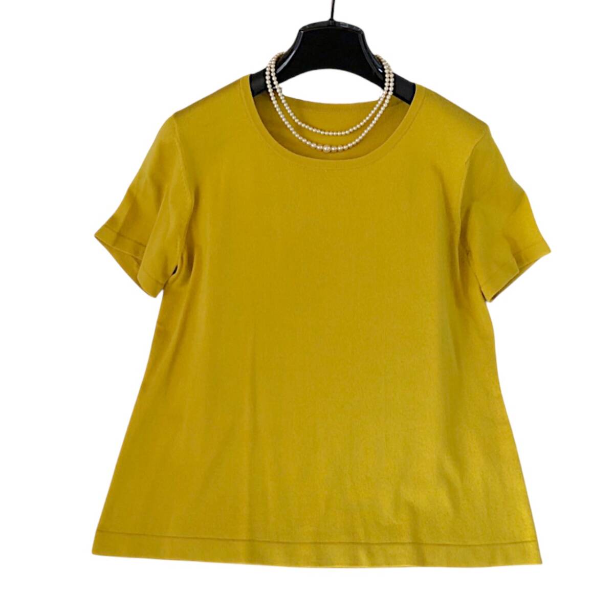 A17◆極美品 レリアン Leilian 大きいサイズ 11 L 前後 ビジュー ボタン アンサンブル ニット カーディガン ツイン 2点 セット ストレッチ_画像3