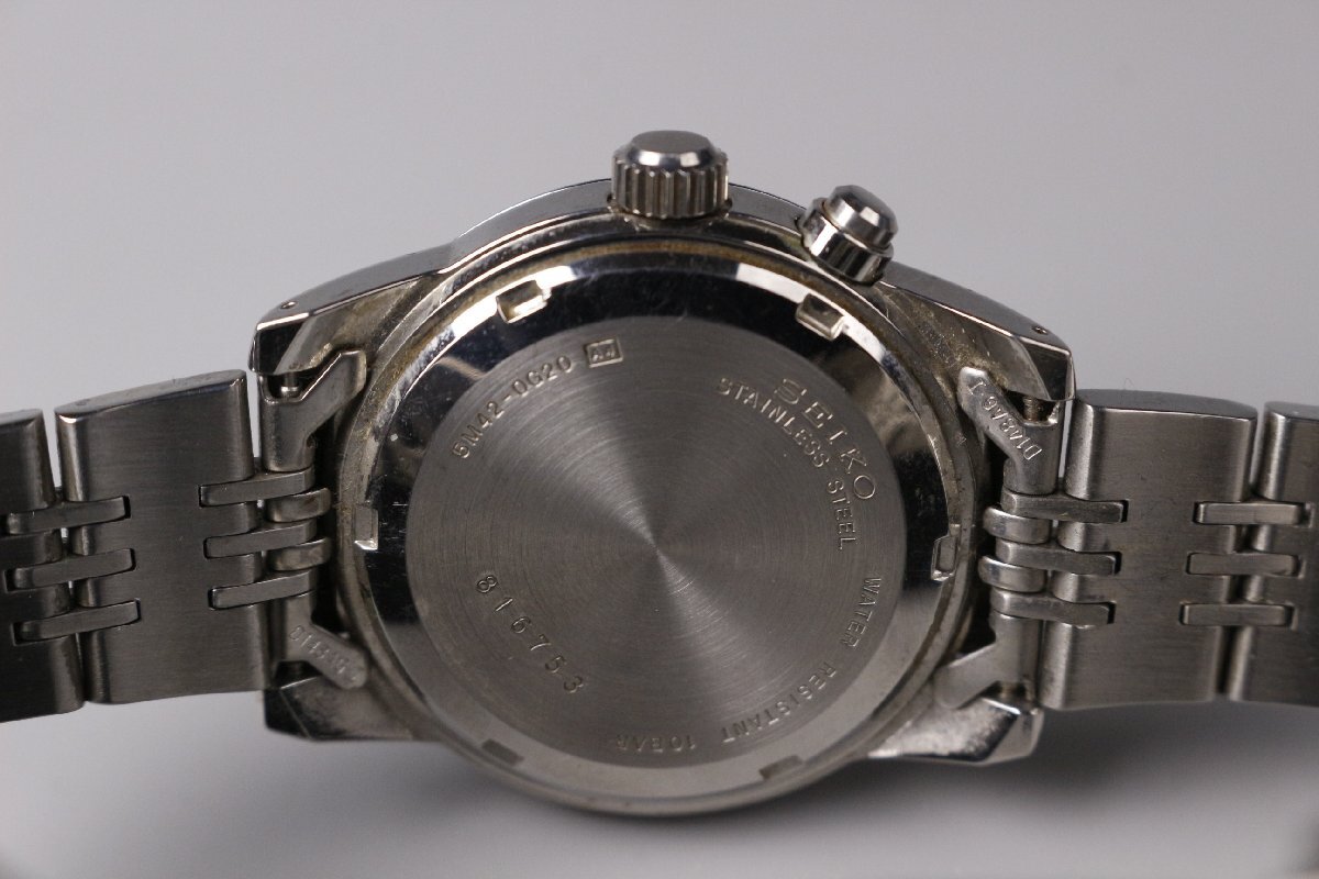 【LIG】SEIKO セイコー KINETIC キネティック AGS 5M42-0G20 腕時計 箱付 [P]25.10_画像8