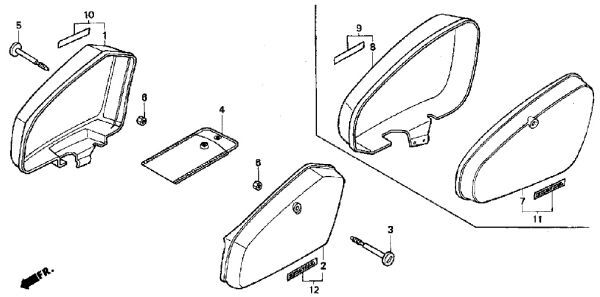 旧 C90 DX フロント トップカバー エンブレム 3点 C50 デラックス 純正 C70 ホンダ HA02 スーパーカブ 角 スピードナット AA01 丸　/gbj.3s_画像6