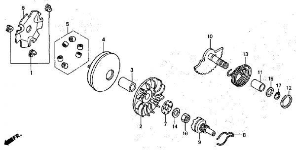 AF58 前期 純正 ウエイトローラー 茶 6.5g ズーマー ZOOMER ローラー AF55E 4スト キャブ AF55 スクーピー FI 桃　/ get_画像2