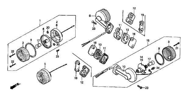 旧 C90 DX フロント トップカバー エンブレム 3点 C50 デラックス 純正 C70 ホンダ HA02 スーパーカブ 角 スピードナット AA01 丸　/gbj.3s_画像7