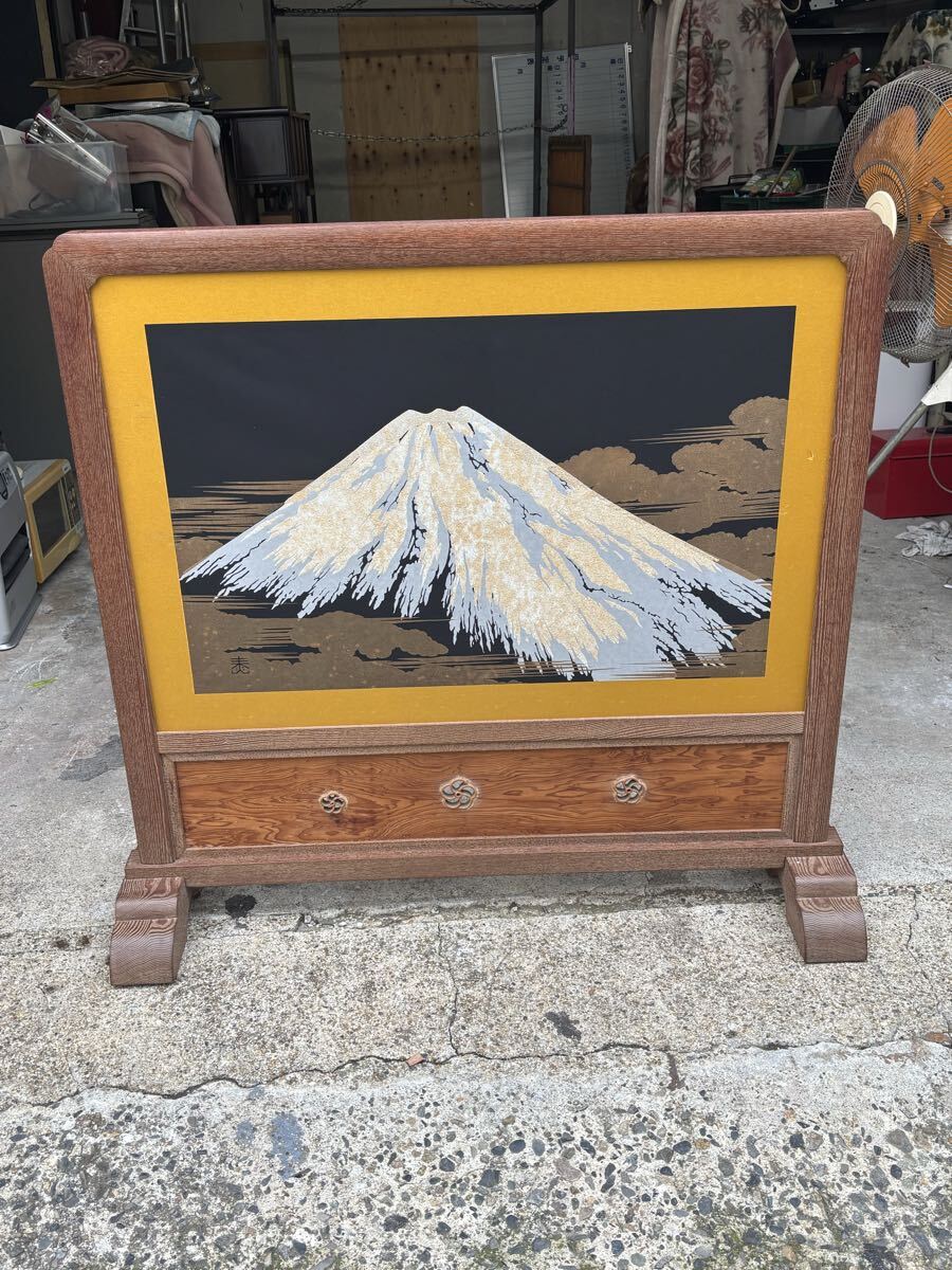 衝立  富士山 日本画 パーテーション  インテリア 京都市山科区発〜 間仕切り_画像1