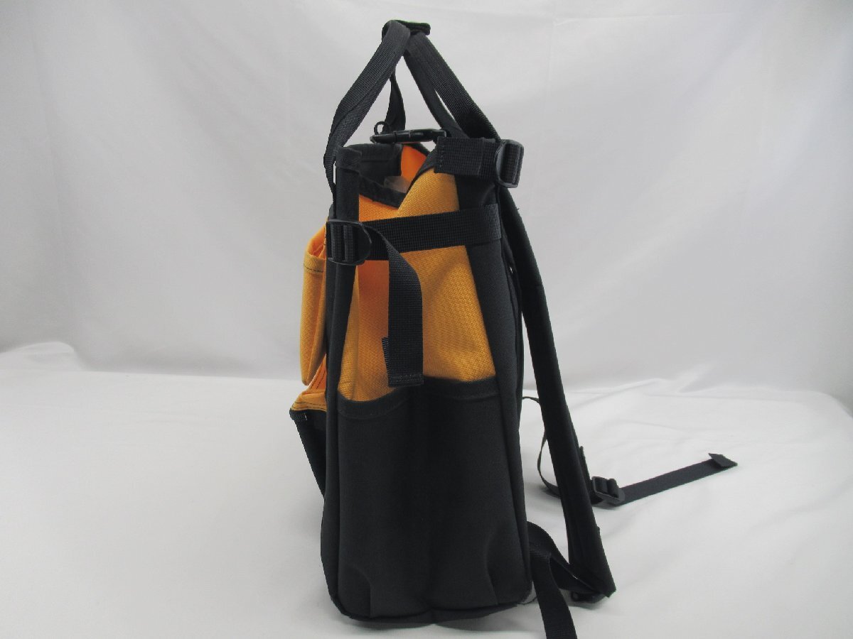 ★【B送900円】2602 PORTER ポーター 吉田カバン ユニオン リュック デイパック レコードバッグ 鞄 黒×黄 _画像2