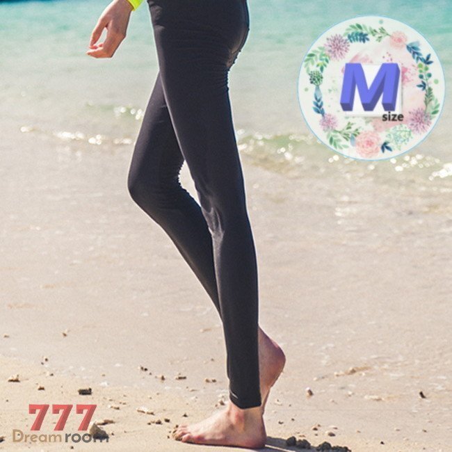 lady's スイムウェアー ラッシュガード ロングパンツ 無地 【ブラック M】 K-245 水著 ボトム 水泳 競泳 レギンス