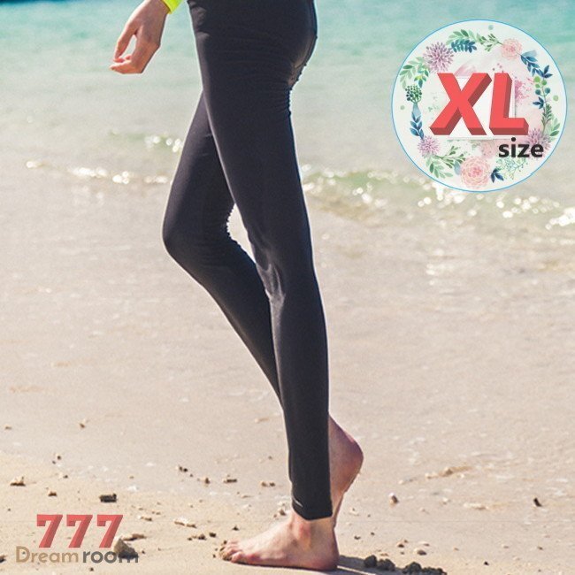 lady's スイムウェアー ラッシュガード ロングパンツ 無(wú)地 【ブラック XL】 K-245 水著 ボトム 水泳 競(jìng)泳 レギンス
