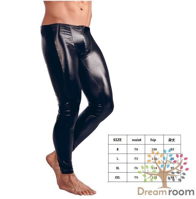 men's レザー パンツ ボディースーツ 【M】 メンズ ハード ロック マッチョ インナー ボトム ズボン 男性 コスプレ レオタード M-078