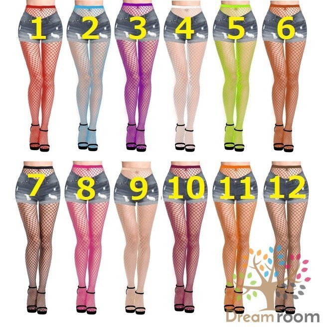 選べる3色SET☆ sexy カラー 網(wǎng)タイツ 【中編み】ランジェリー レースクイーン コスプレ タイツ ストッキング
